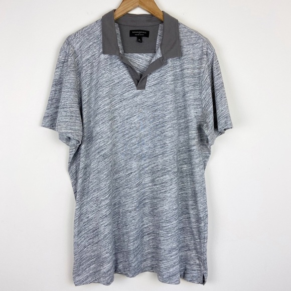 Banana Republic Heather Grey Polo Shirt - Picture 1 of 8